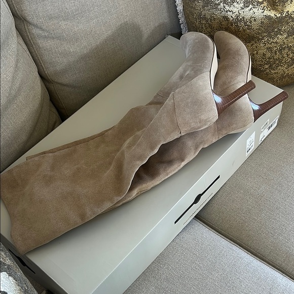 Marc Fisher Tan Suede Knee-High Boots new in box - Picture 6 of 9